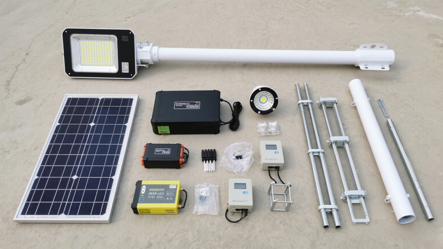 太阳能路灯安装前准备示意图